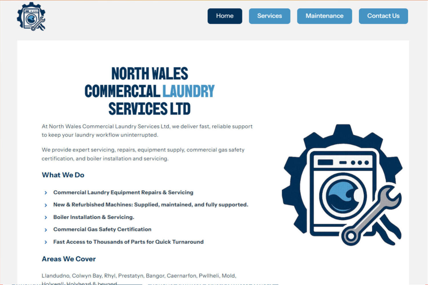 North Wales Laundry Services North Wales Commercial Laundry Services Screenshot